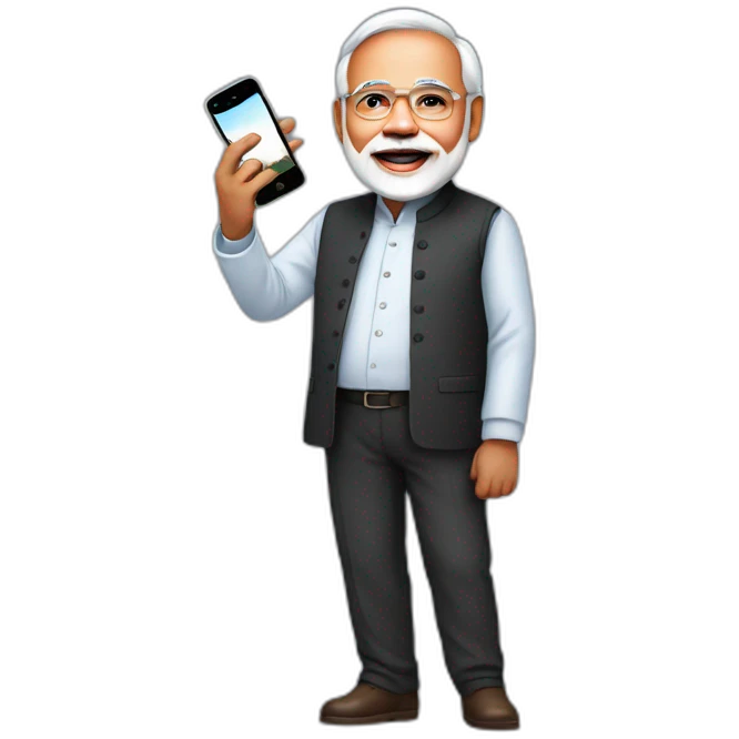 Modi with iPhone  emoji