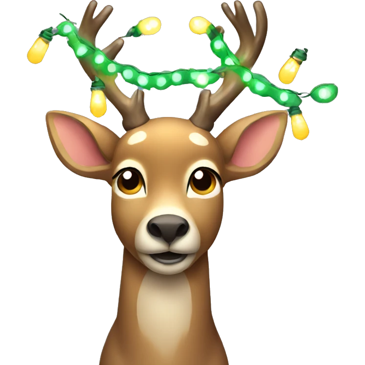 deer with christmas lights emoji