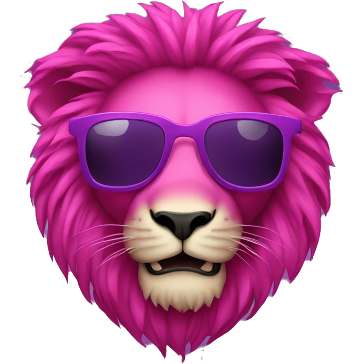 Fuchsia purple lion with sunglasses  emoji