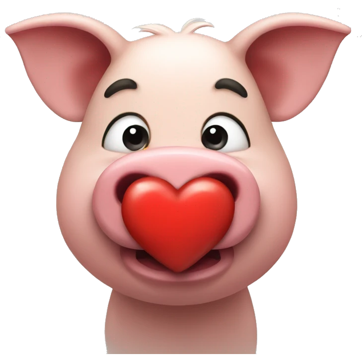 piggy with a red heart emoji
