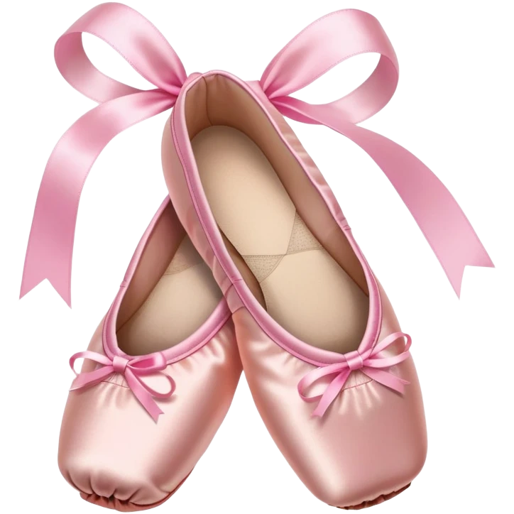 sewn pointe shoes with elastics and ribbons emoji