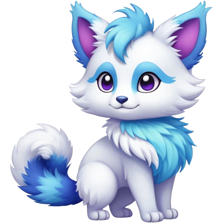 Kawaii bright fantasy ethereal anthro fursona Fakemon with tufted tail  emoji