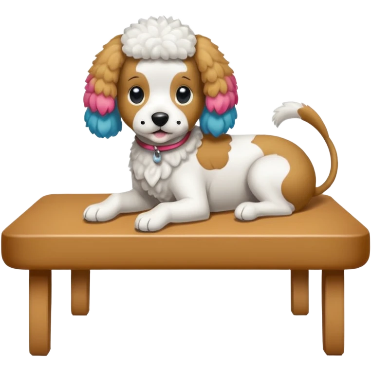 caniche blanco en peluqueria canina emoji