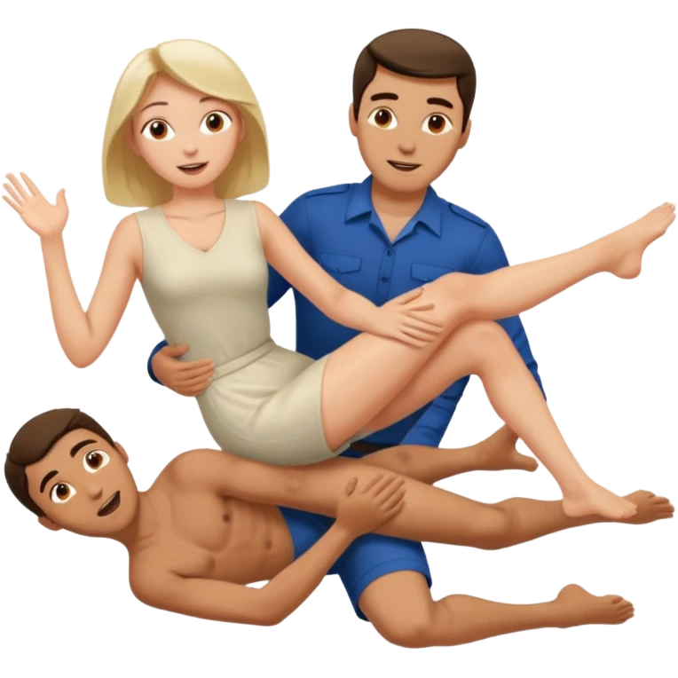 Woman's legs spread wide missionary position while man penitraiting  emoji