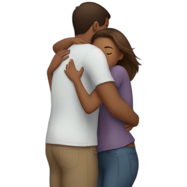 A girlfriend boyfriend hug  emoji