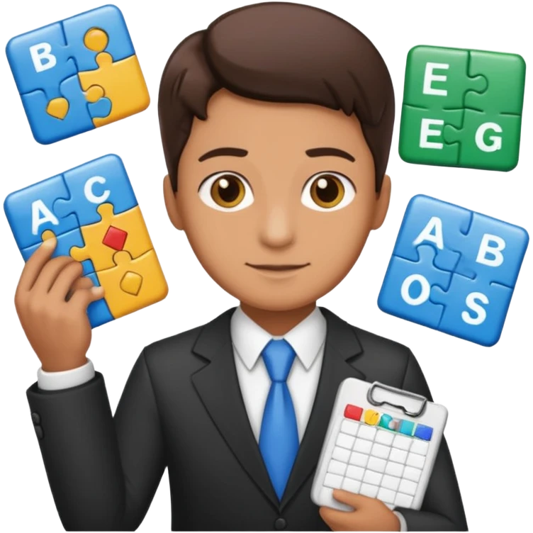aUDITOR with spreadsheet emoji, ADD A puzzle and a Balance for accounting emoji