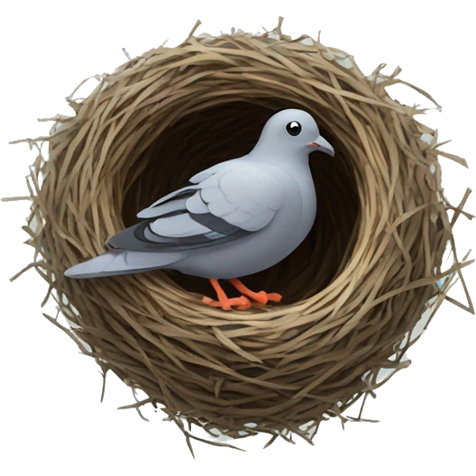 nest with pigeon emoji