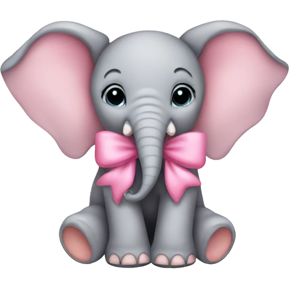 elephant baby pink bow emoji