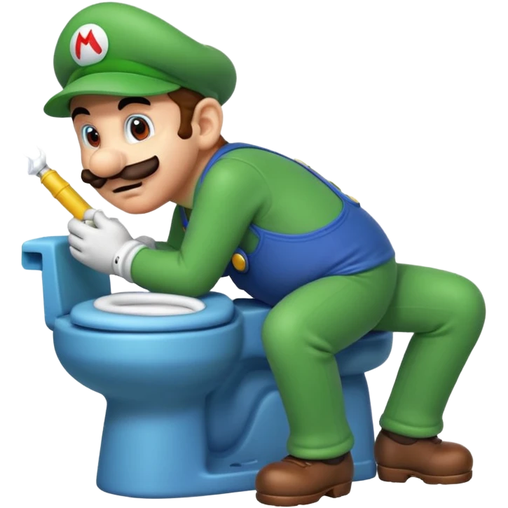 Mario pooping on luigi emoji