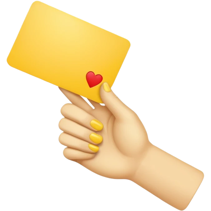 Эмодзи с изображением руки, в которой жёлтая карточка. emoji