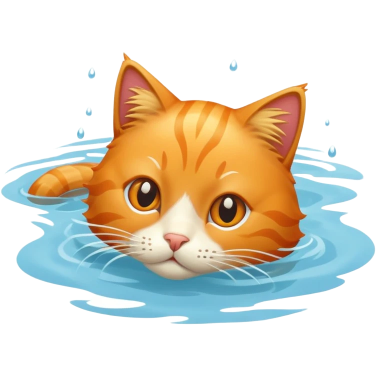 Cat is swimming  emoji