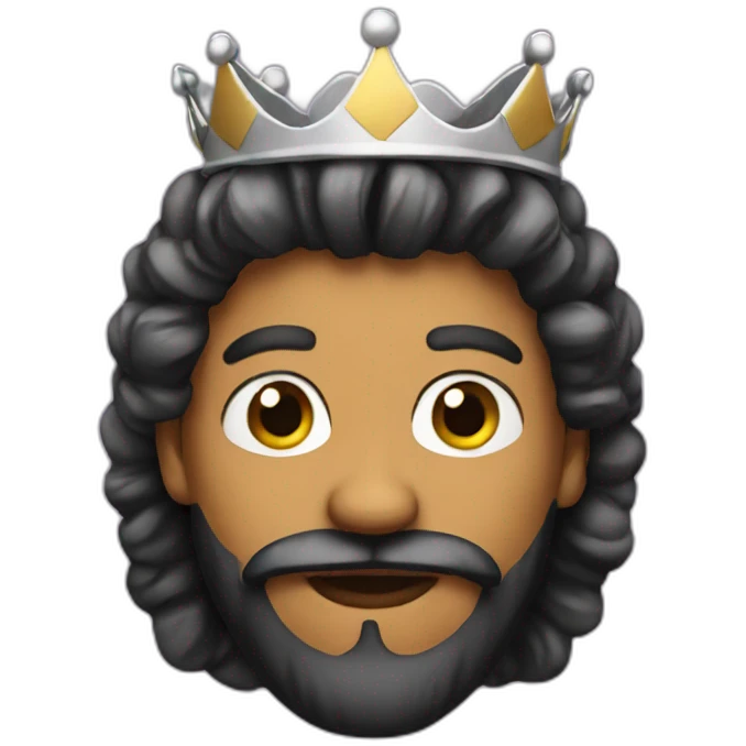 Queen emoji with beard emoji