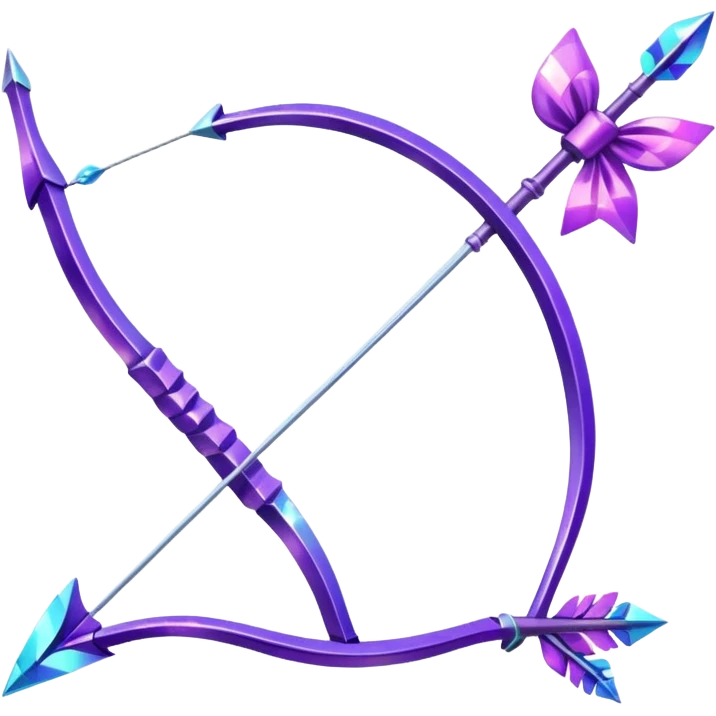 Glitter Arco e flecha roxo emoji