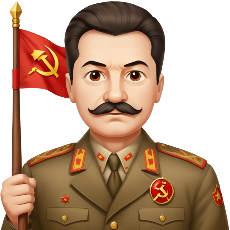 Stalin holding USSR flag emoji