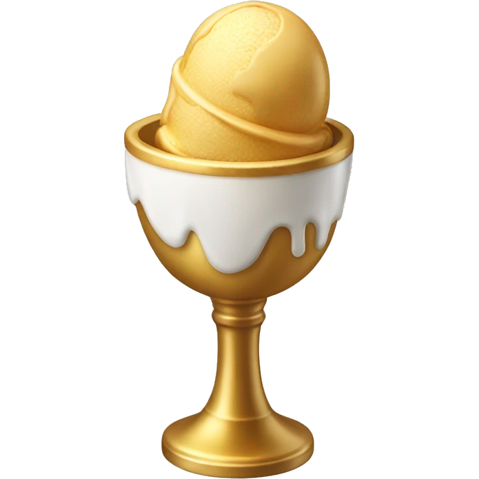 Golden goblet with ice cream in it. emoji