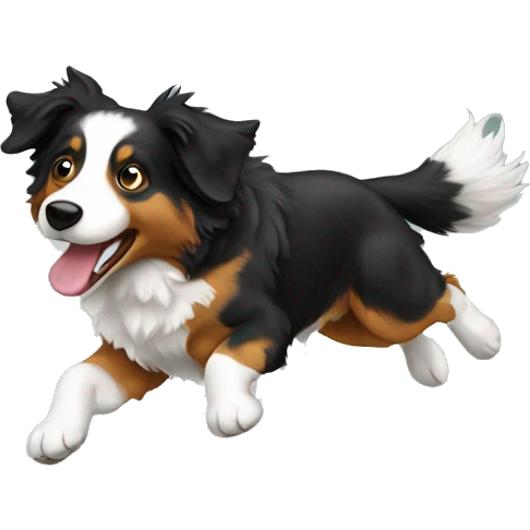 Anvil with Australian shepherd jumping over emoji
