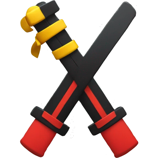 basic emoji: ninja style with colors black, red, yellow from top to bottom emoji