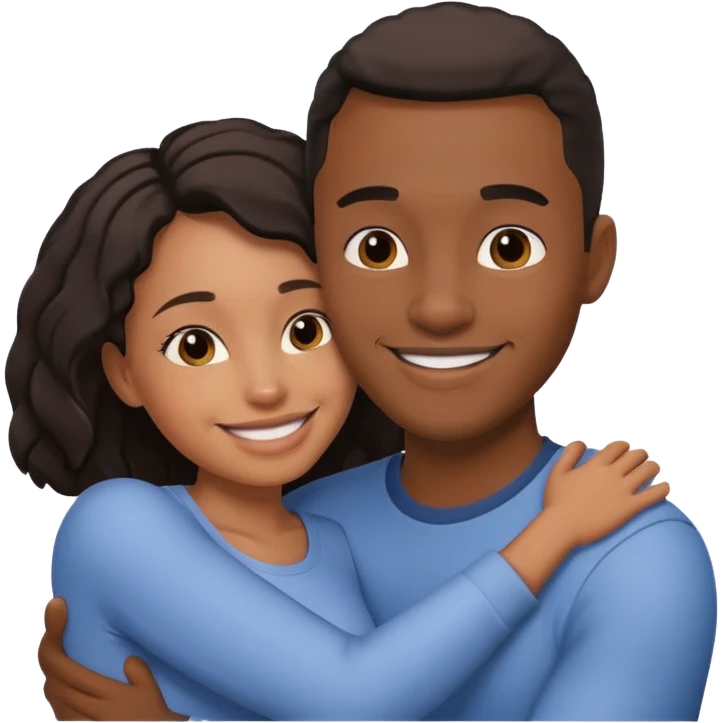 black couple hugging emoji