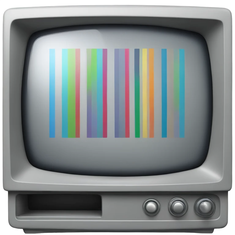 Gray Television with vertical colors bars emoji
