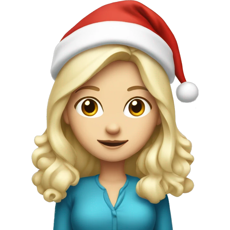 White blond girl as santa claus With hat  emoji