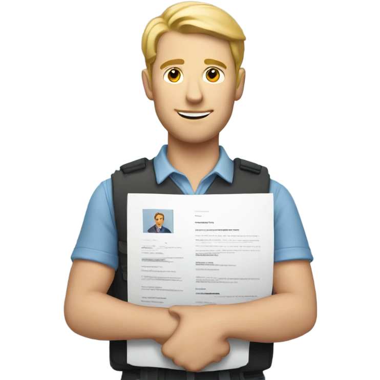 White man holding a resume emoji