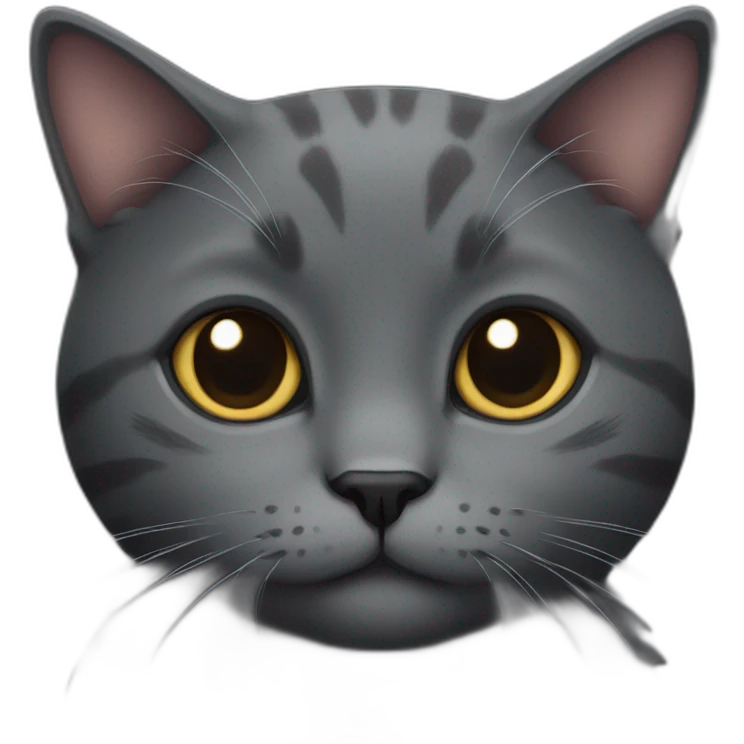 Cute dark grey cat, not fat emoji