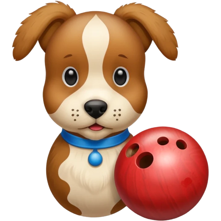 bowling skittle with puppy head on top emoji