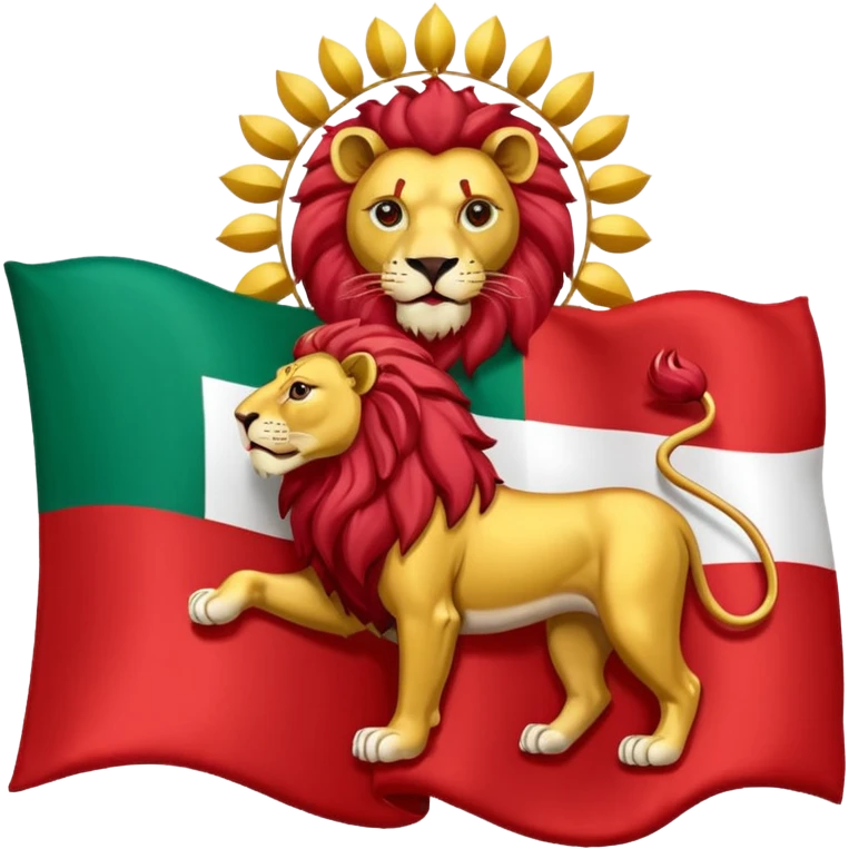 Iran flag with lion and sun emblem emoji