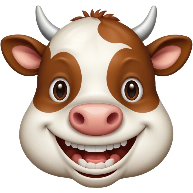 cow smiling widely showing big teeth emoji