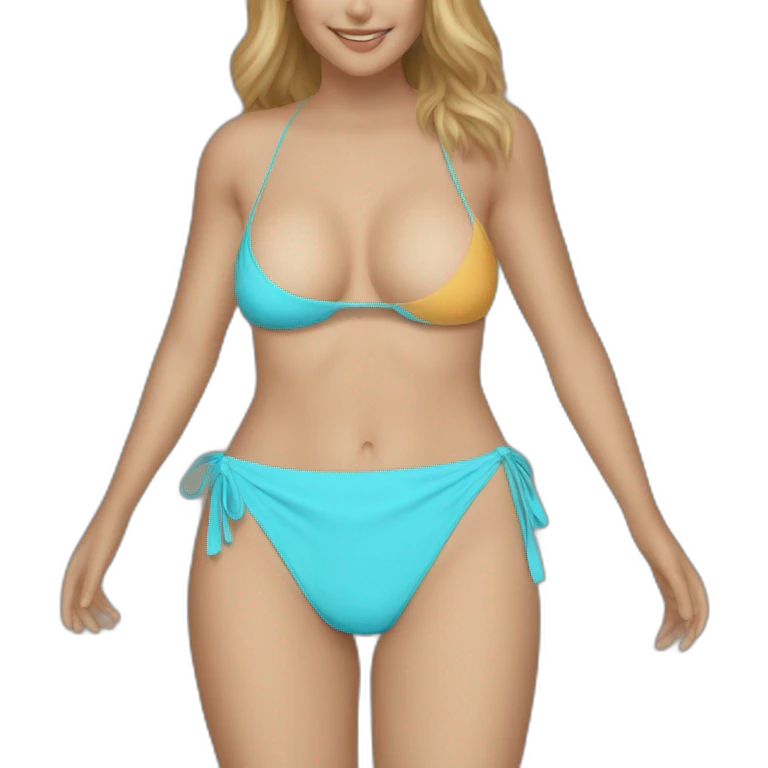 soft-fit Caucasian woman bikini (beach body) bed emoji