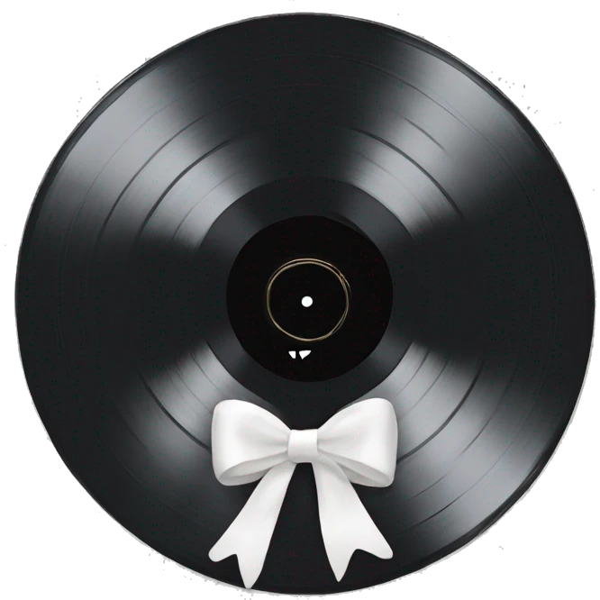  vinyl record with white bow emoji