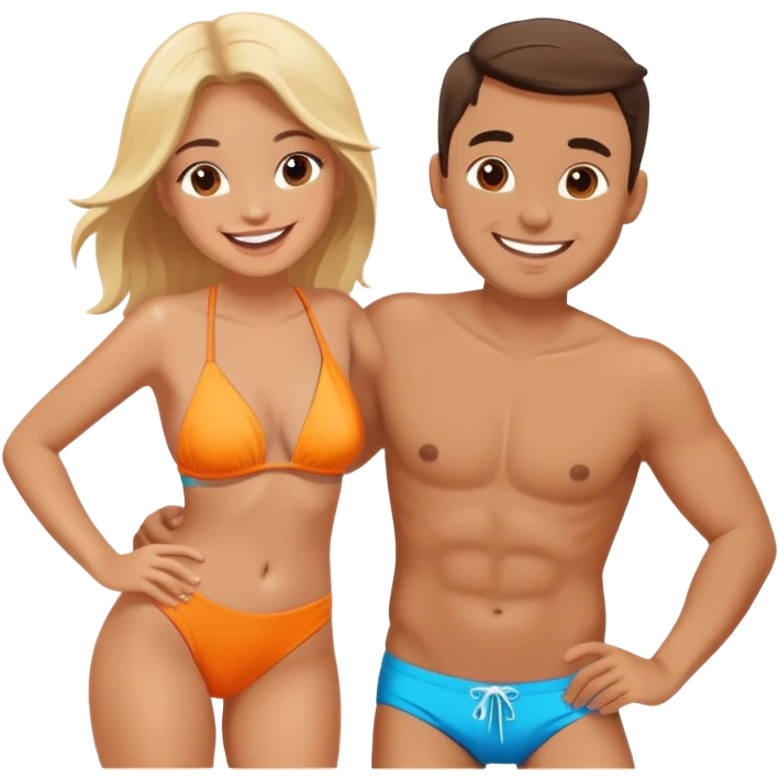 playful couple at the beach emoji