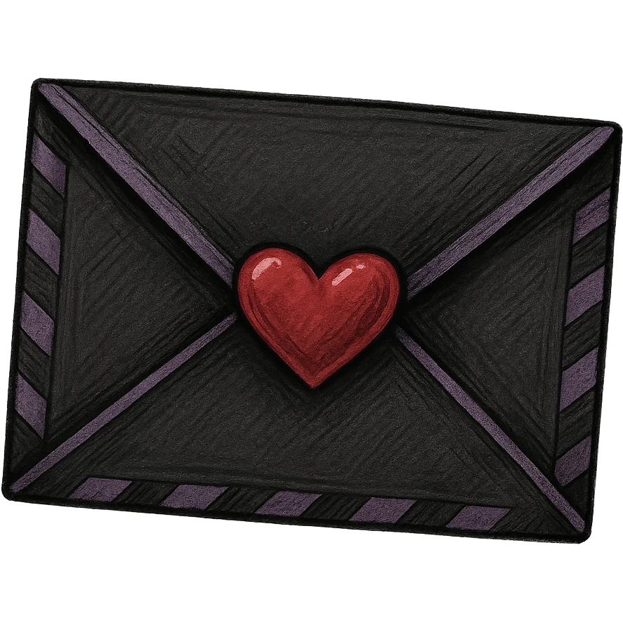 emo style  envelope with a heart seal, no background emoji