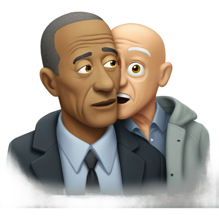 Gus fring kissing Mike Ehrmantraut emoji
