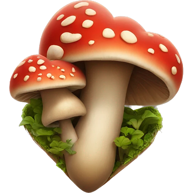 heart with growing mushrooms  emoji