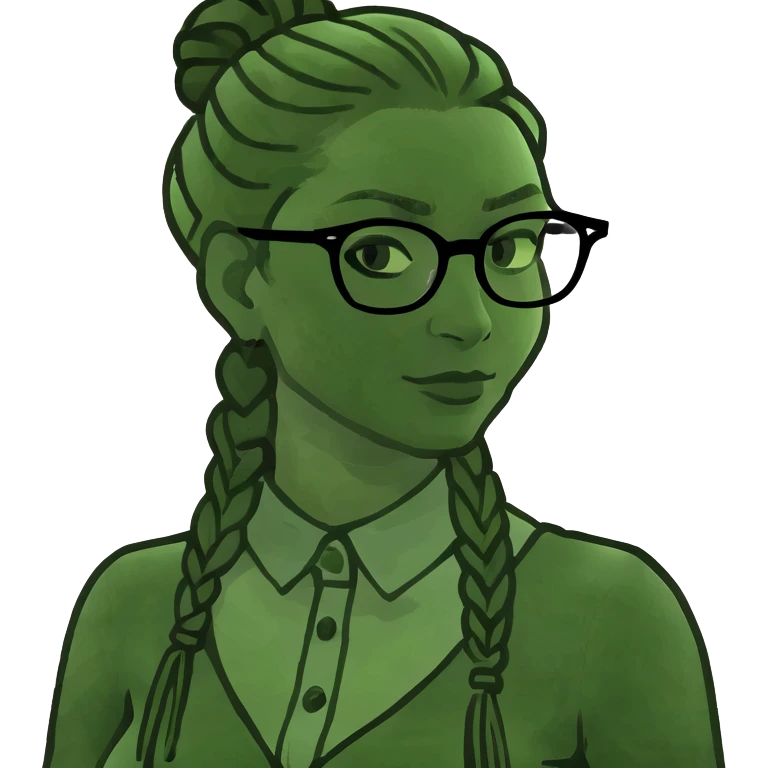 Black woman with glasses and braided hair emoji