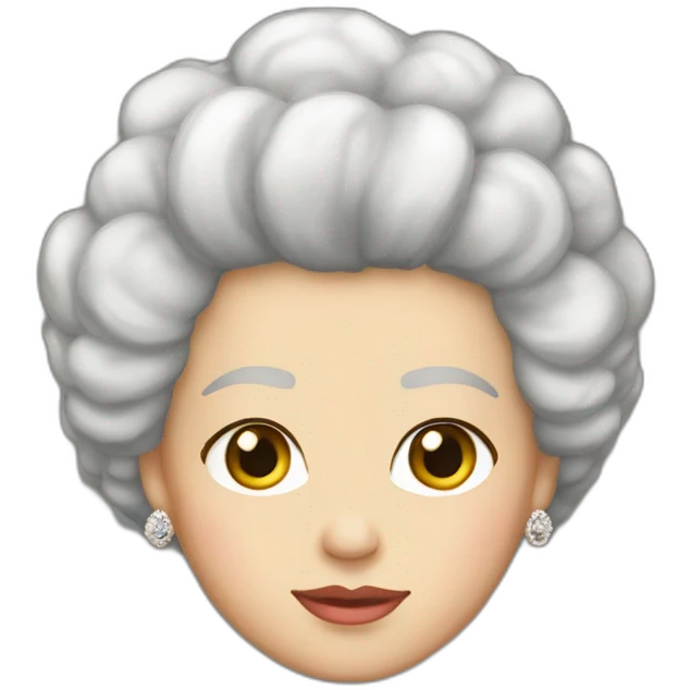Queen Elizabeth II Afro hair emoji