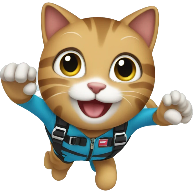 cat skydiving emoji