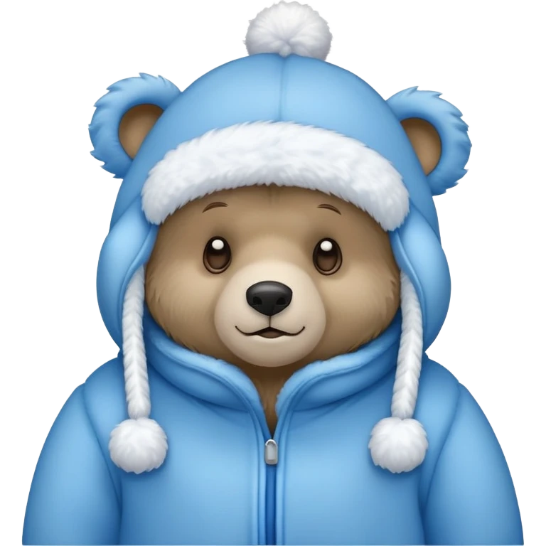 blue bear winter hat with ear flaps emoji