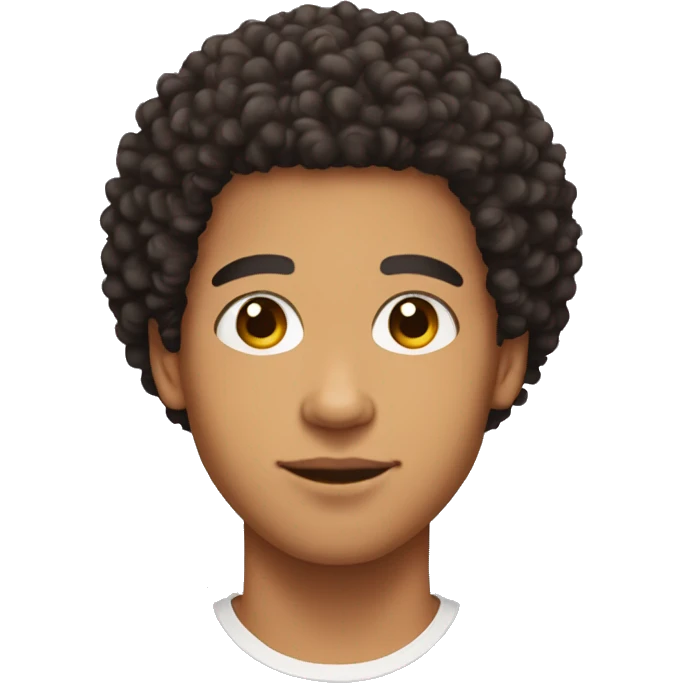 Lightskin guy with curly taper afro emoji