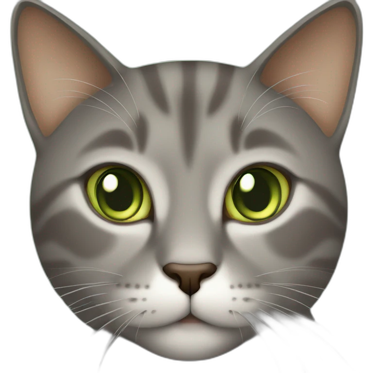 a brown-gray cat with light green eyes and the inscription "When is coffee?" emoji