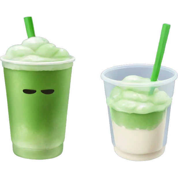 iced matcha in a plastic cup emoji