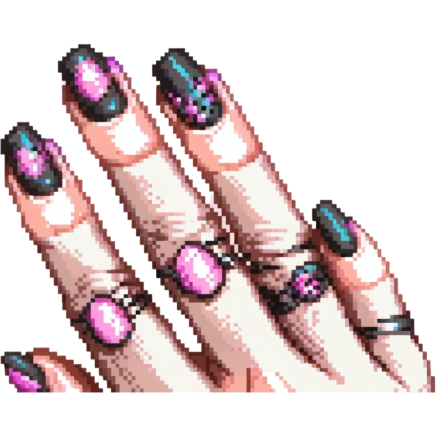 pink gothic nails emoji