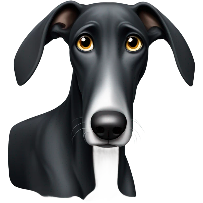 Sad black greyhound emoji