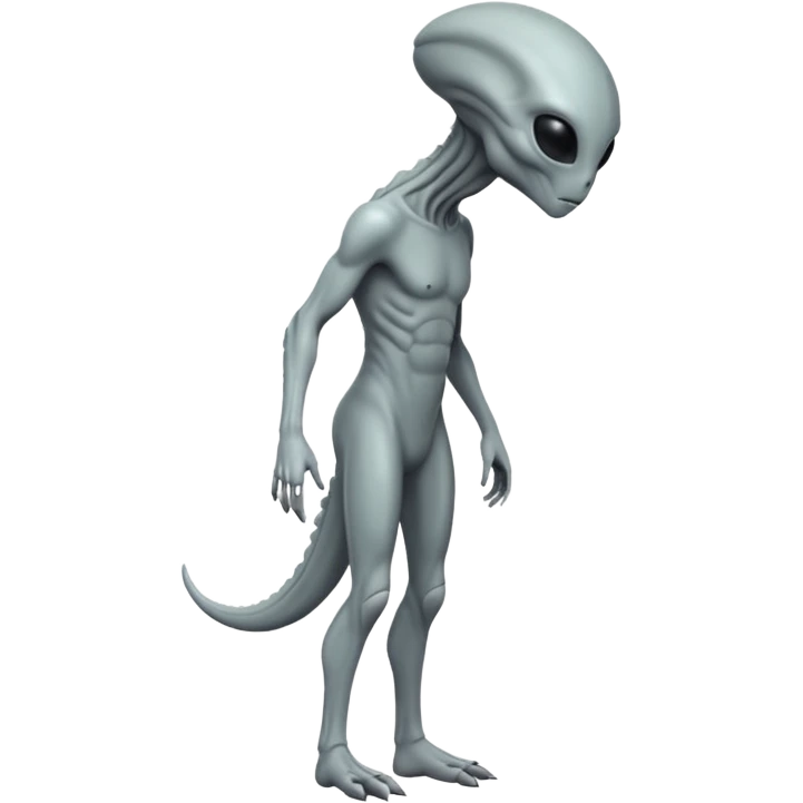 fullbody gray alien sideview emoji