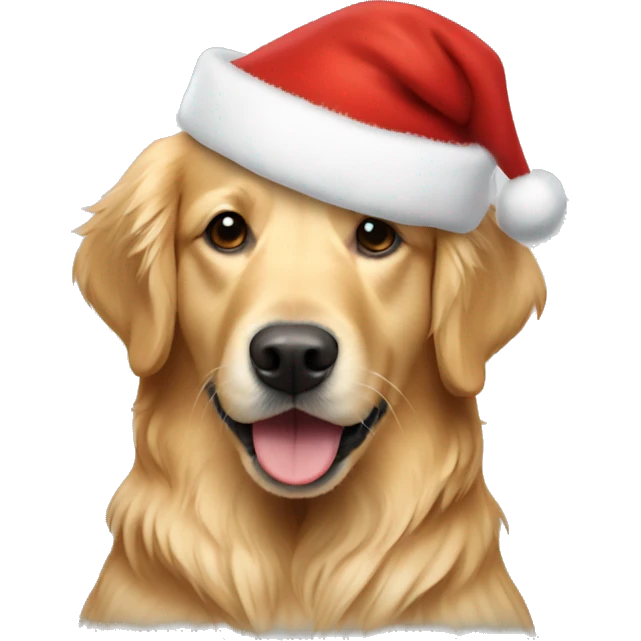 golden retriever with santa hat emoji