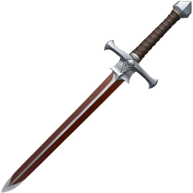 a viking blade, bastard sword, transparent background, the hilt is bound in black, straight blade emoji