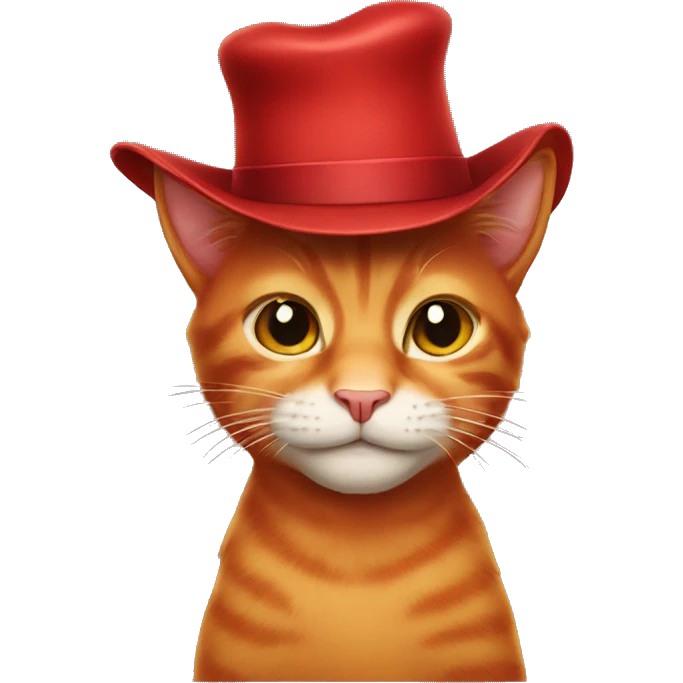 Red cat with a hat  emoji