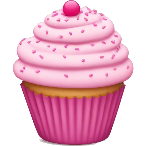 light pink cupcake with pink sprinkles  emoji