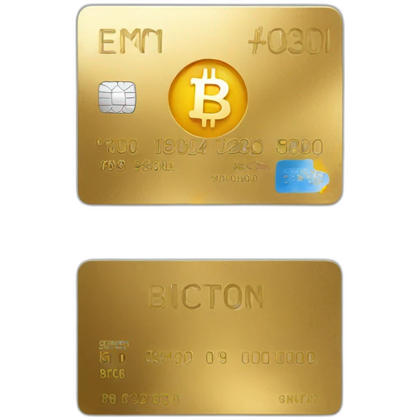 golden creditcard with bitcoin logo emoji